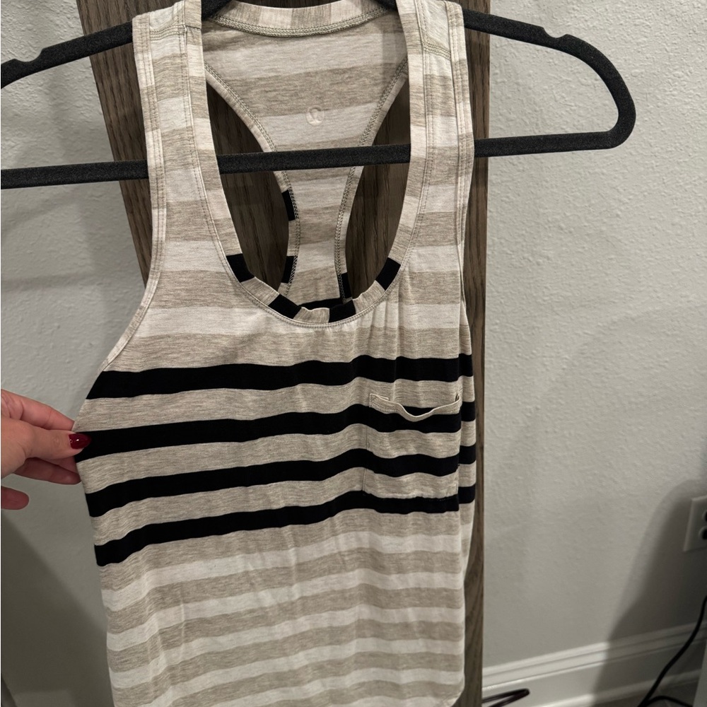 Lululemon Striped Tank Top in Black and Cream